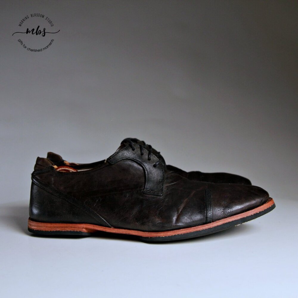 Timberland Dark Brown Leather Oxford with Contrasting Tan Welt